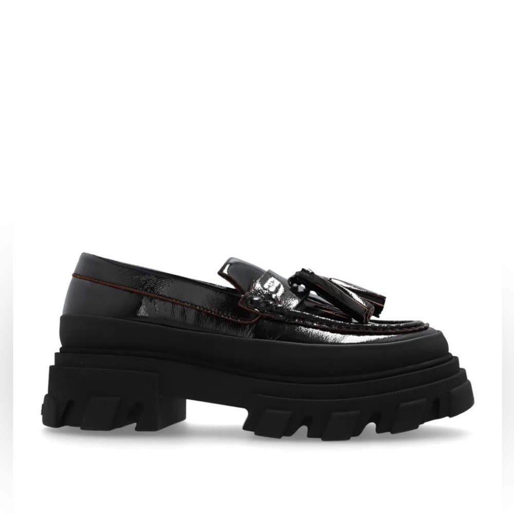 GANNI Black/brown Chunky Loafers with Tassel EU 39